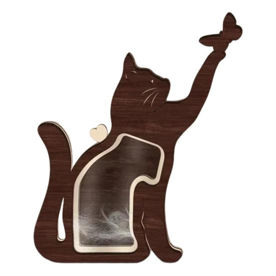 Caja Conmemorativa para Pelo de Mascota Superficie para Grabado DIY Caja de Recuerdos Hecha a Mano Ventanas Antimanchas Compartimento Sellable Caja para Pelo de Mascota