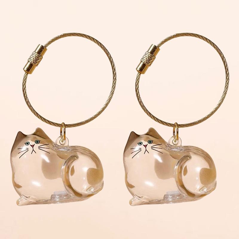 

2 шт. Прозрачная коробка для хранения кошачьей шерсти, подвеска, капсула для кошачьей шерсти, памятный коллекционный мешочек, подвеска-брелок, кошачьи аксессуары