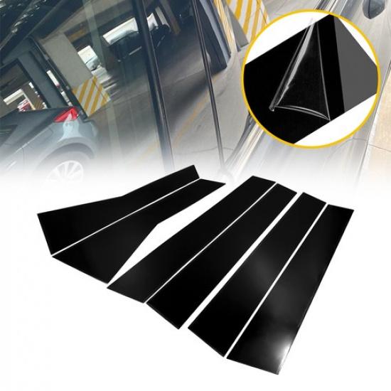 Set For Honda 2007- CR-V Black Pillar Posts Set Door Trim Piano Cover Kit US