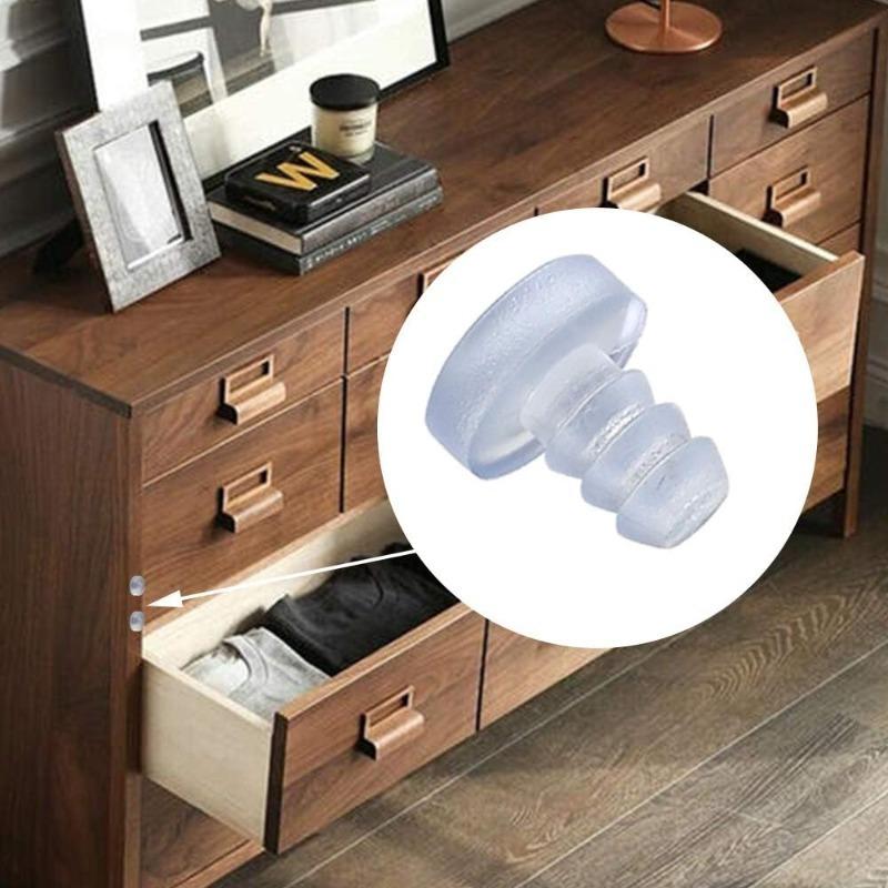 100Pcs Stem Bumper Glides, Glass Top Table Bumpers with Stem for Cabinet Doors Patio Furniture, for 3/16 Inch Holes