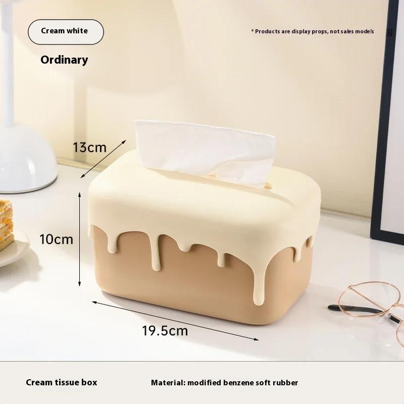 Portable Tissue Box Living Room Desktop Storage Paper Box Dopamine Creative Paper Towel Storage Box Household Daily Necessities