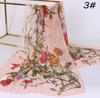 Chiffon Floral Elegant Scarves Silk Scarf Fashion Women Flower Printed Long Soft Wrap Scarf Simulation Silk Shawl Beach Scarf