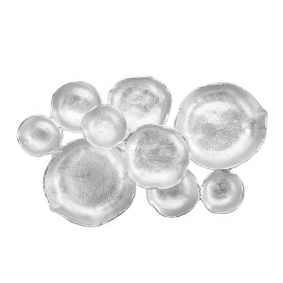 Cluster Serving Bowl Decorative 9-Grid Snack Serving Dish Multi Bowl Platter Modern Metal Tabletop Food Tray for Party Gathering Table Decor