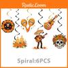 Mexican Day Of The Dead Party Decor Banner And Tableware Set With Paper Plates For Festive Celebrations