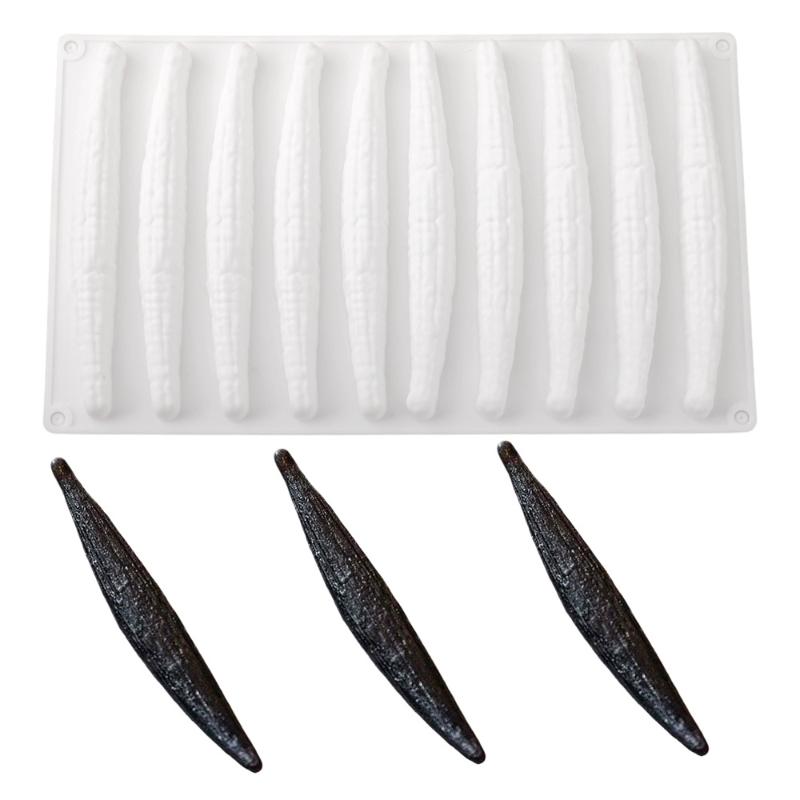 10 Cavity Vanilla Mousse Cake Silicone Mold For Chocolate Ladyfingers Candle Kitchen Bakeware Dessert Baking Tools