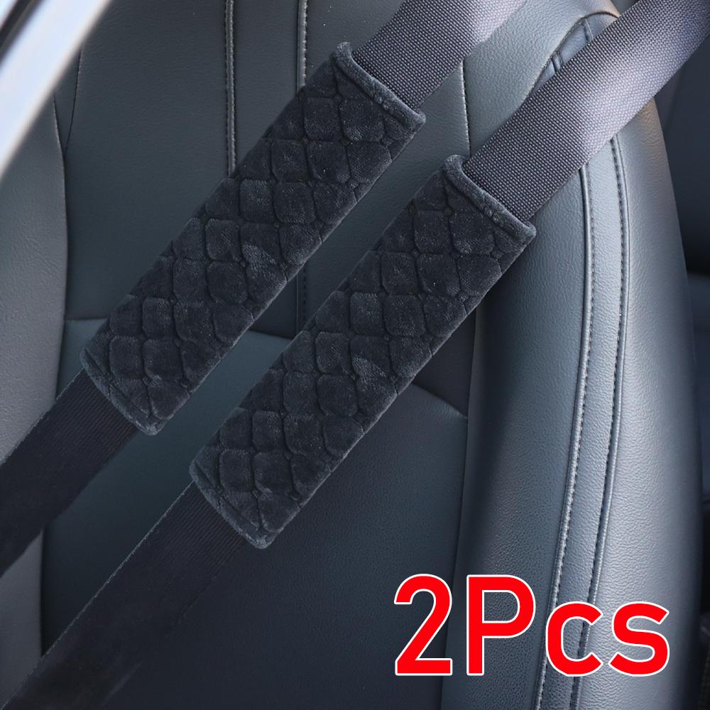 New Car Short Plush Seat Belt Shoulder Pad Cover Adjustable Soft Locator Warm Travel Bag Shoulder Pad Universal Cars Accessories