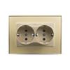 Tempered Glass Double Socket for Round Boxes – Black, White, Gold, Gray