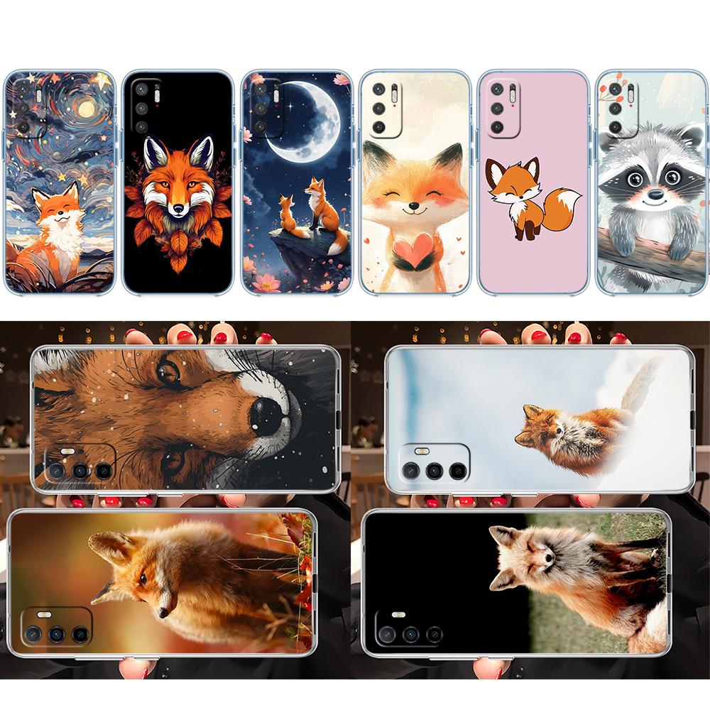 FM24 fox cute Soft Shell Transparent Phone Case for Motorola Moto G7 G8 G9 G84 G85 G73 G24 G15 Z2 Play Power Plus