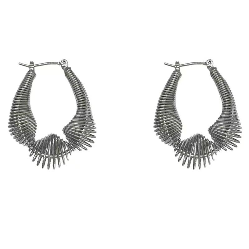 

Женские нишевые витые серьги неправильной формы, весенние модные платиновые серьги с линией холодного ветра.