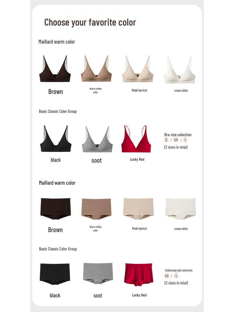 Luxuriöses Kaschmir-Triangel-BH-Set für Damen - Atmungsaktiv, Bequem, Hochelastisches Deep-V-Design