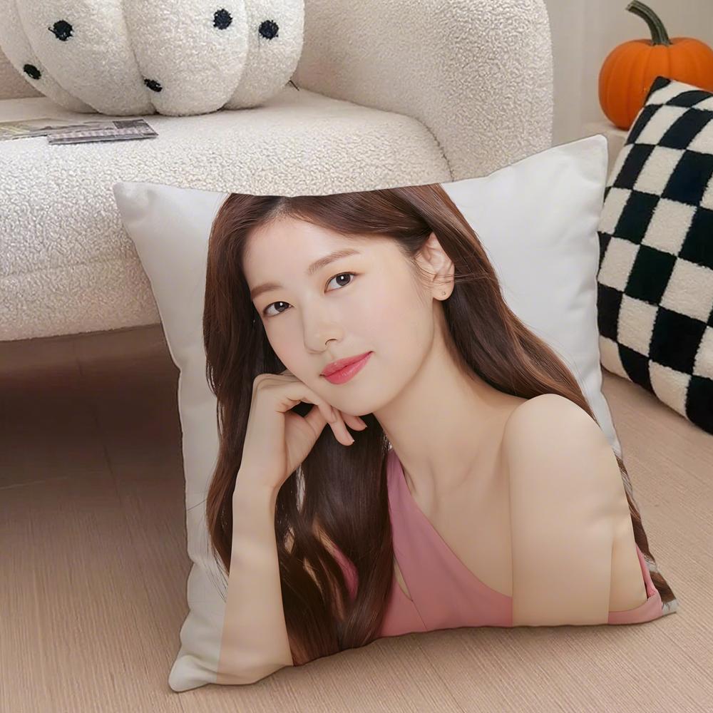actor cute JJung So Min Cushion Cover Throw Pillow Cover Hidden Button Durable Polyester Chair Cushion