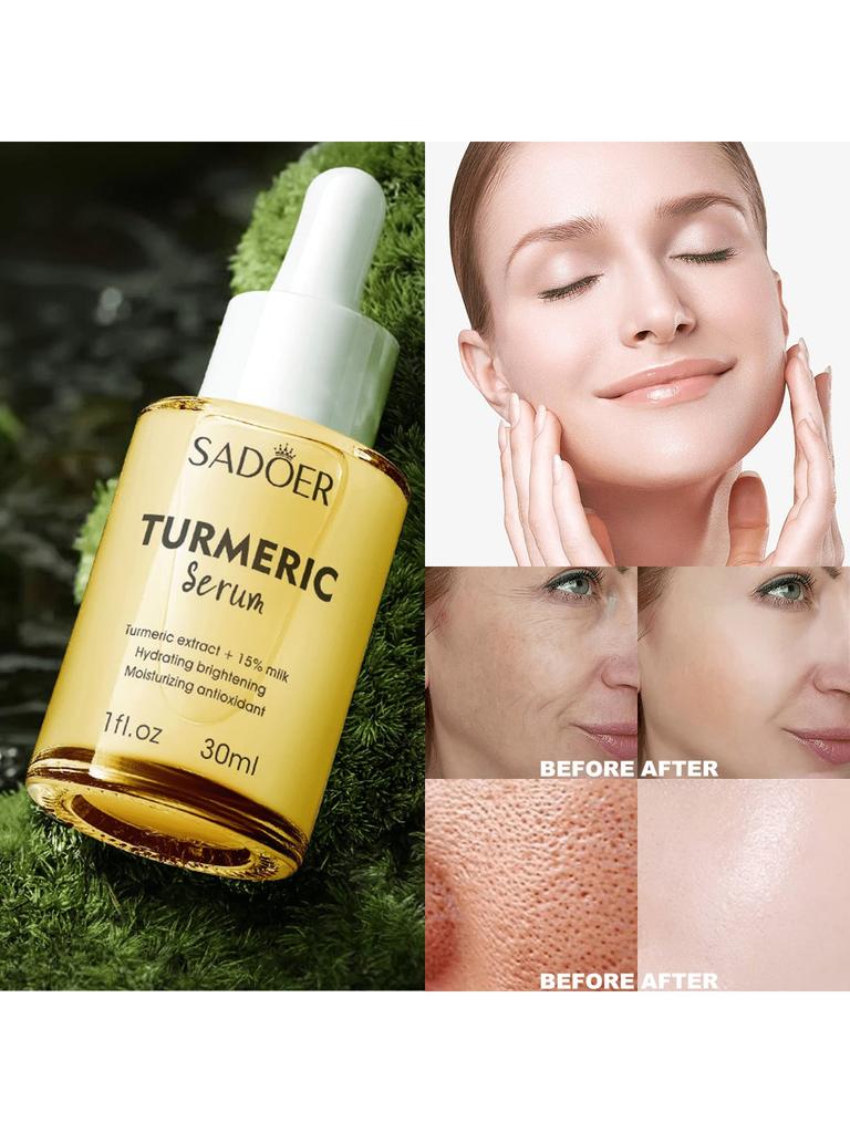 1 Bottle Turmeric Essence, Facial Care, Facial Serum, Nourishing & Moisturizing, Smooth Skin, Repair