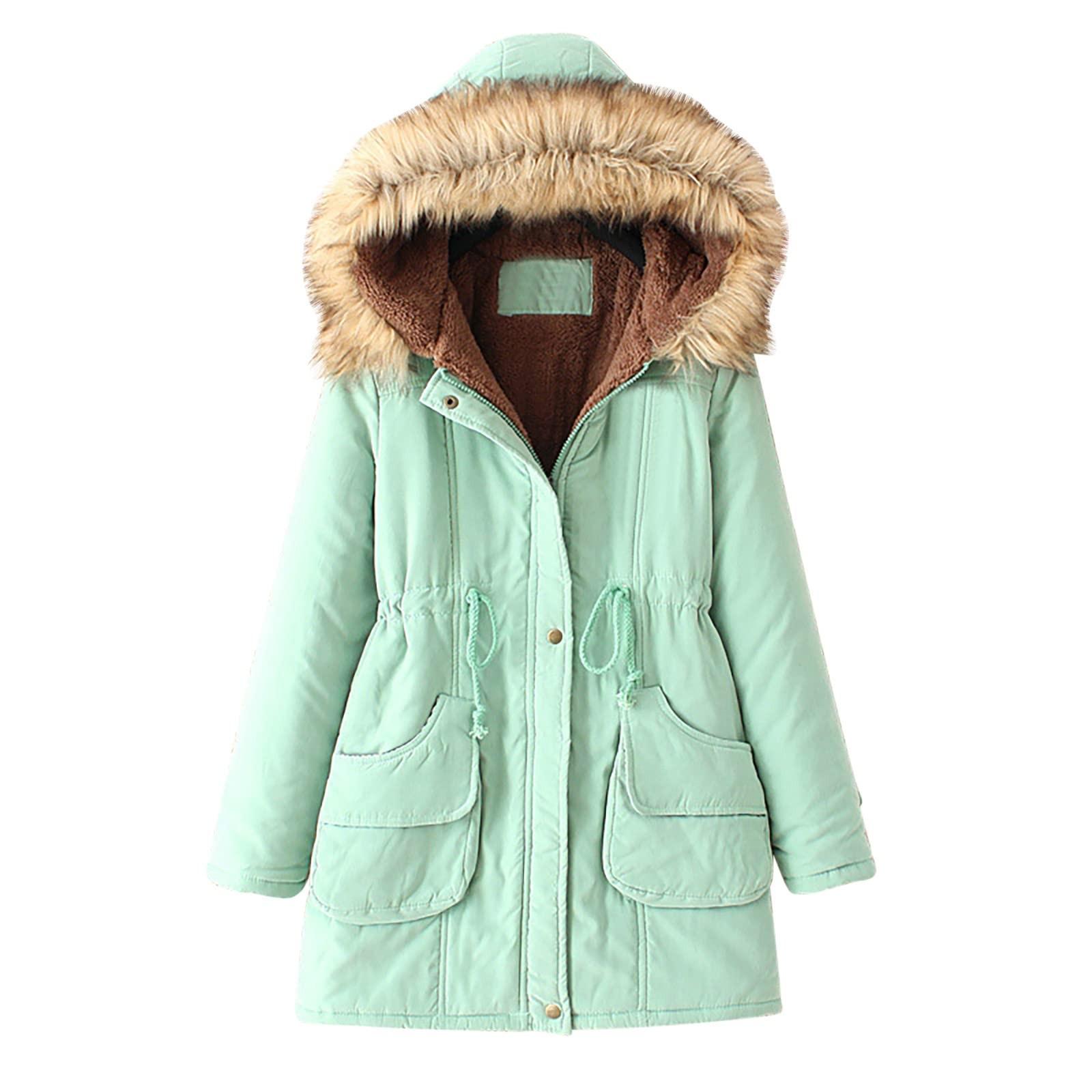 Женское бархатное вельветовое пальто с капюшоном — фото 6