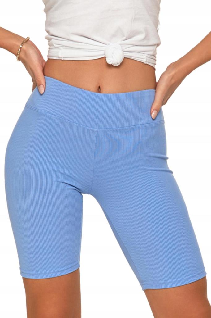 Ribbed Cycling Leggings with High Waist Fit Sports Tights MORAJ L/XL blue