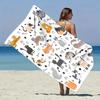 Serviette de plage Kawaii Chat Miaou Imprimé Plat Peau de Pêche Serviette de Bain Animale Drôle Vacances d'Été Serviette de Plage Sans Sable Couverture de Natation de Voyage