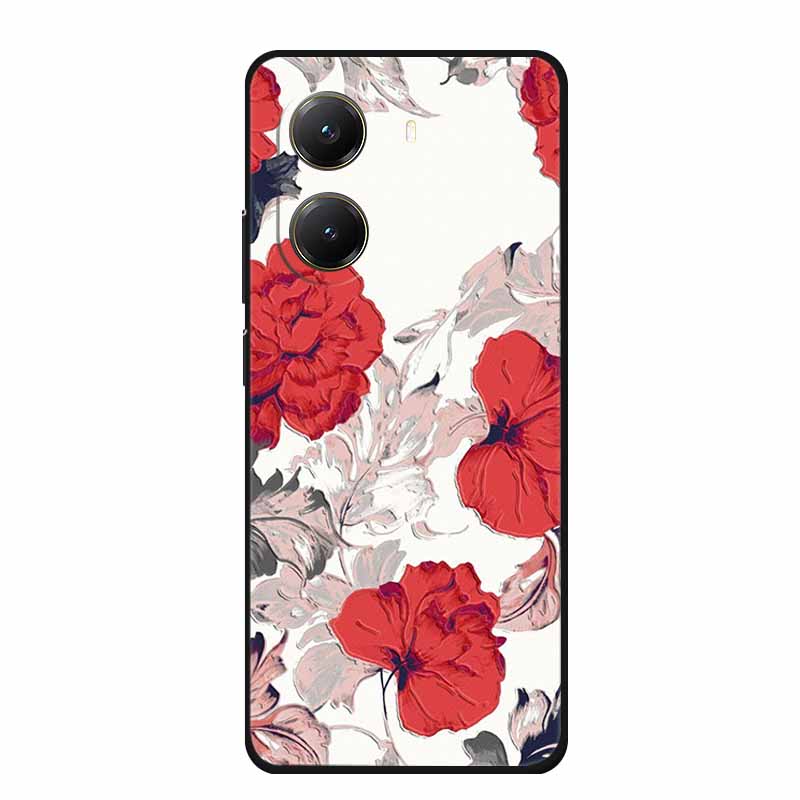For Xiaomi POCO X7 Pro Case X7Pro 3D Relief Emboss Flowers Black Silicone Soft Back Cover Case For Redmi Turbo 4 Case Turbo4 Bag