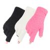 Autumn Winter Plush Half-Finger Gloves Thickened Coral Fleece Keep Warm Knitted Gloves