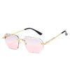 High-quality Rimless Square Metal Sunglasses Women Men Gradient Simple Brand Sun Glasses Outdoor Travel Lady Man Eyewear UV400