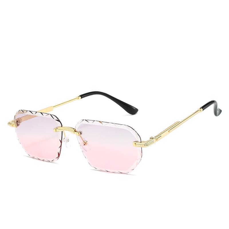 High-quality Rimless Square Metal Sunglasses Women Men Gradient Simple Brand Sun Glasses Outdoor Travel Lady Man Eyewear UV400