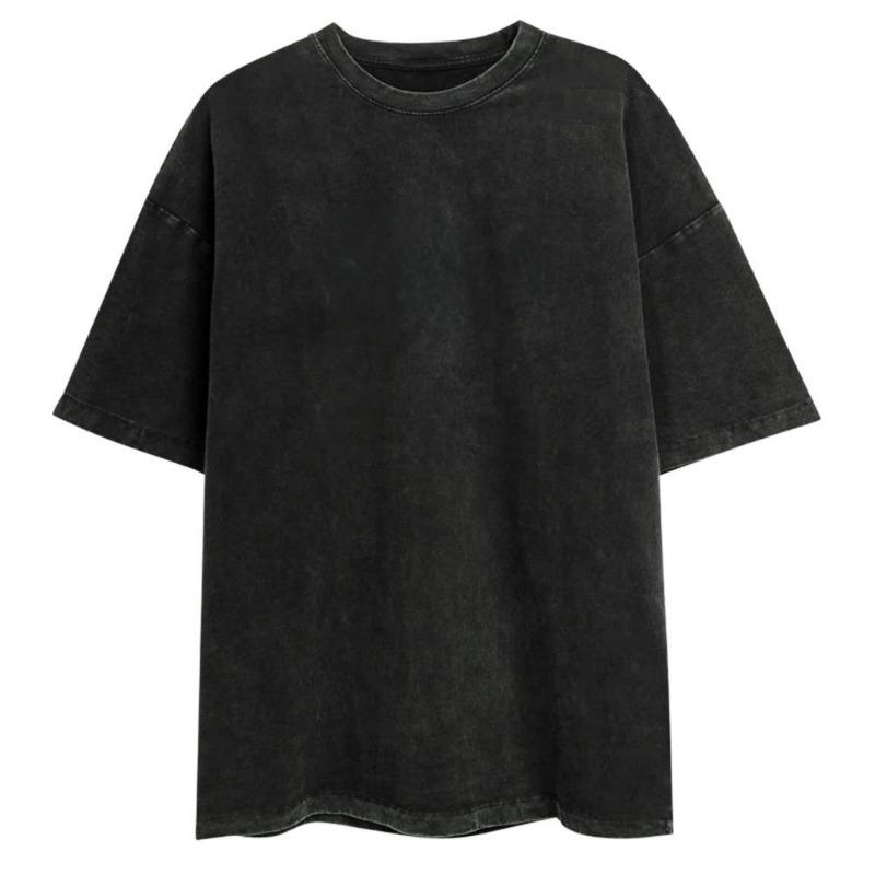 Bornladies 100% Cotton Retro T-shirt Men Women Vintage Short-sleeve Wax printing T Shirts Solid Color Hip Hop Loose Tees