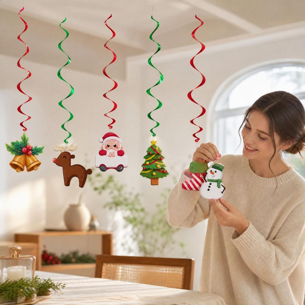 Christmas Hanging Ornaments with and Snowflake Party Decorations