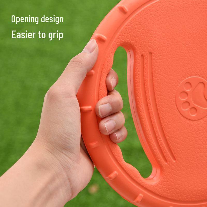Bite-Resistant Elastic Frisbee Tug Toy for Medium and Small Dogs - Interactive Training for Golden Retrievers and Border Collies.