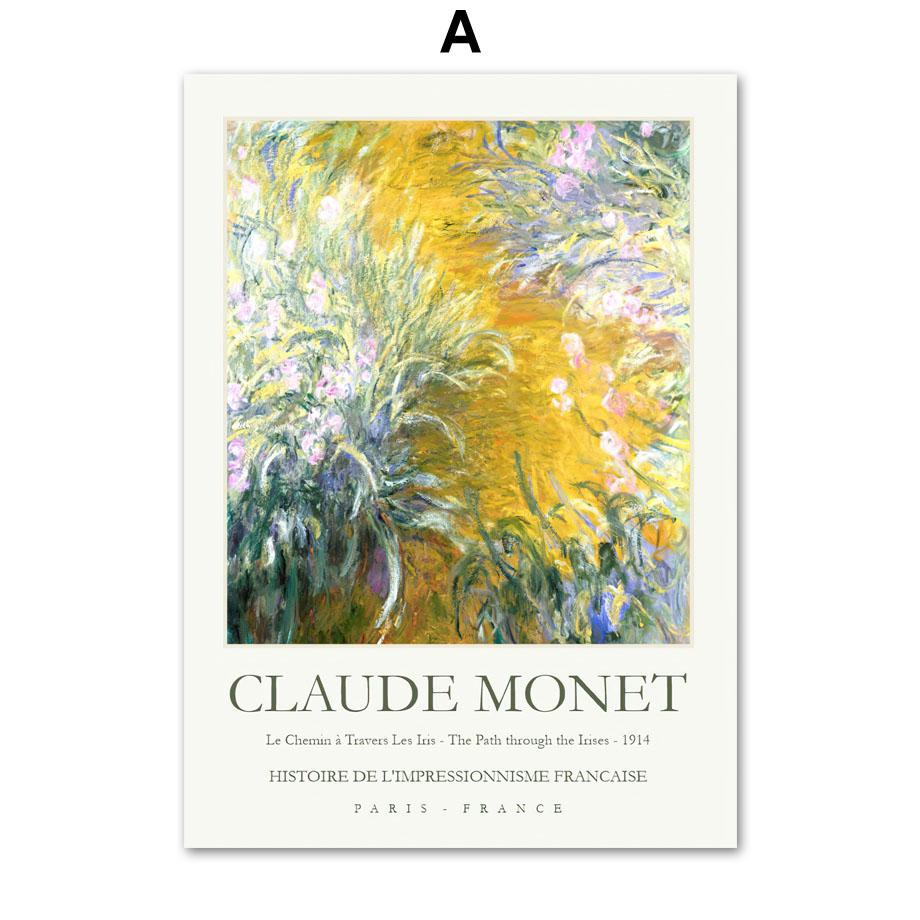 Monet Abstract Landscape Posters Exhibition Museum Wall Art Print Canvas Painting Gallery Wall Pictures For Living Room Decor