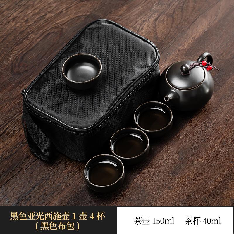 Ding Kiln Portable Bag Travel Kung Fu Tea Set Ceramic Xishi Pot One Pot Two Cups Four Cups Set Creative Gifts