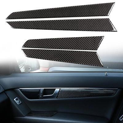 For Mercedes Benz C Class W204 2007 2008 2009 2010 2011 2012 2013 Car Carbon Fiber Interior Door Handle Panel Strips Cover