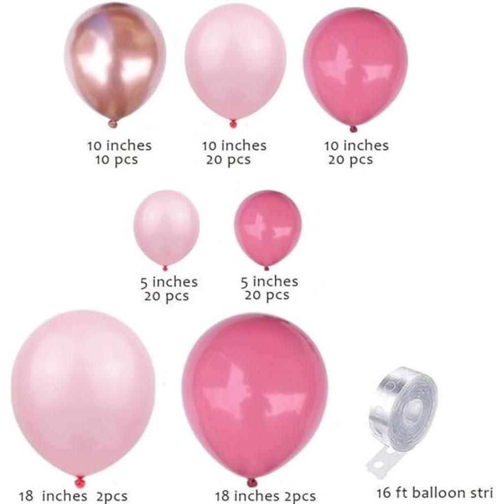 Pink and Rose Glod Balloons Balloon Arch Kit with Balloons Included Different Sizes for Wedding Baby Shower New Years Birthday Party Supplies