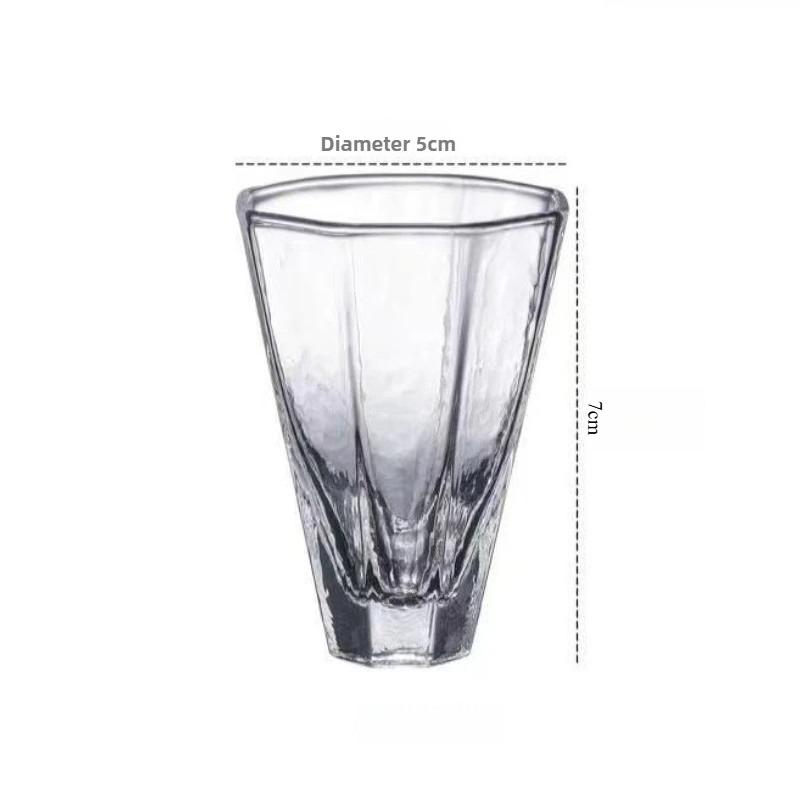 Japanese Style Glass Tea Cup ,Handmade Sake Cup,Bar Whiskey Tasting Glass,Transparent Liquor Drinking Glass,Elegant Cup