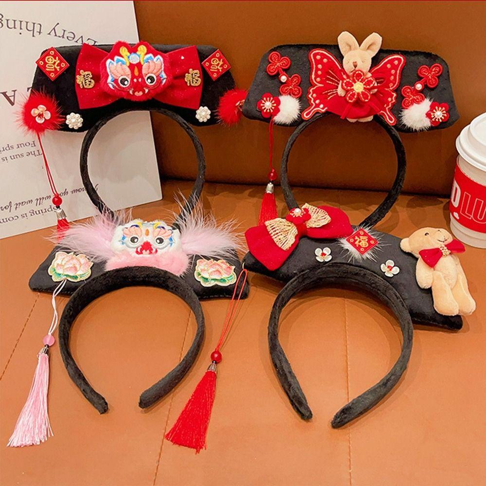 Velvet Bow Chinese Style Headwear Flower Hanfu Headwear Ancient Style Gege Headband  Women