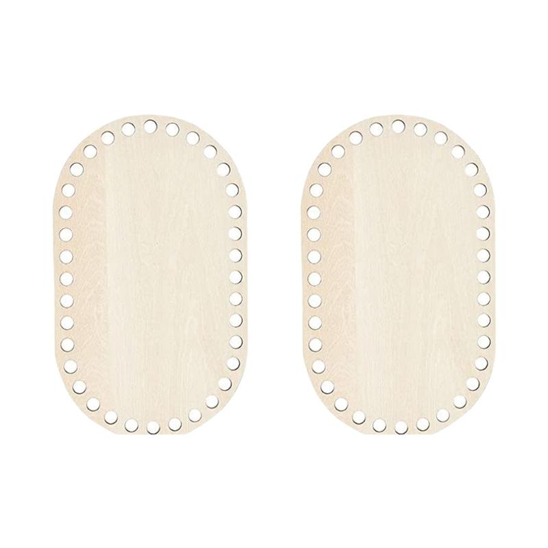 2 Stück Holzkorbboden Rohling Häkelkorbboden zum Herstellen von Häkelkörben Strickkorb Handweben Heimdekoration