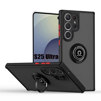 Magnetische Matte Hülle für Samsung Galaxy S25 S24 S23 S22 S21 S20 Ultra FE 5G S10 S9 Plus Lite Stoßfeste Hülle mit Ringhalter Funda