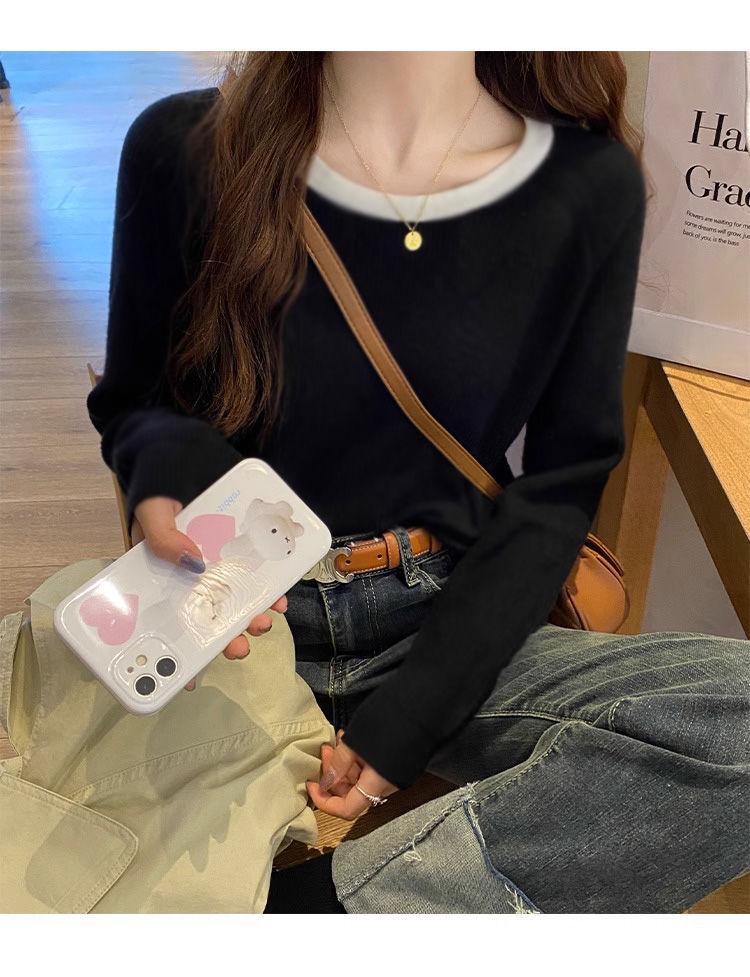 Double-Sided German Velvet Women's Warm Base Layer Top - Autumn/Winter Round Neck, Versatile Single/Dual Pieces