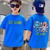 180g Puur Katoen Cartoon 67 Print Kinder T-shirt met Korte Mouwen