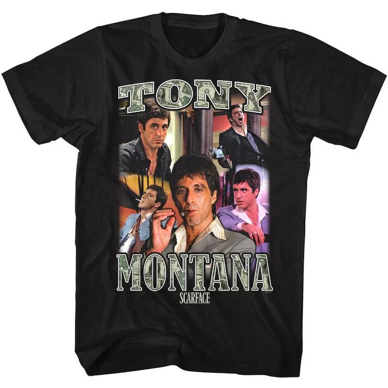 Scarface Men s T shirt Tony Montana Money Montage Al Pacino Tee M
