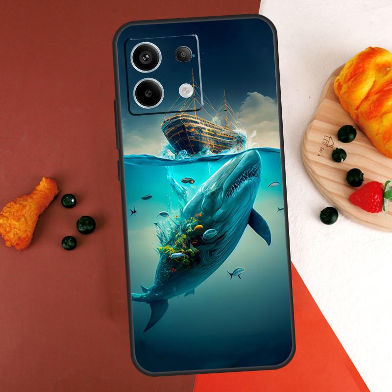 Whale Shark Dolphin Case For Xiaomi Redmi Note 14 13 Pro 9 10 11 12 Pro 10S 11S 12S Redmi 13C 10C 12C 14C Coque