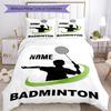 Badminton Customize Your Name Bedding Set Breathable Duvet Cover With Pillowcases Decorative Bed Linen For Bedroom Home Decoration Birthday Gift