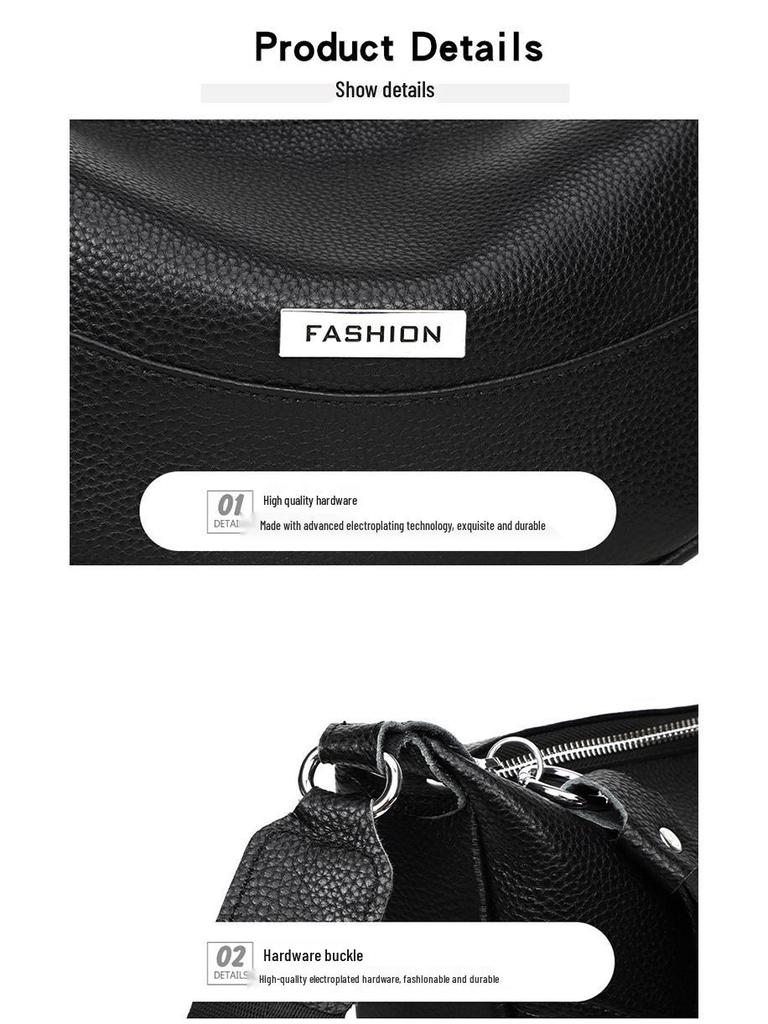2025 Autumn/Winter Women's Top Layer Cowhide Shoulder Crossbody Bag