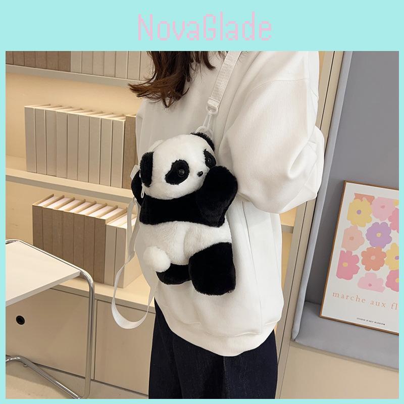 Adorable Plush Panda Children's Bag For Girls Lightweight Breathable And Versatile Design