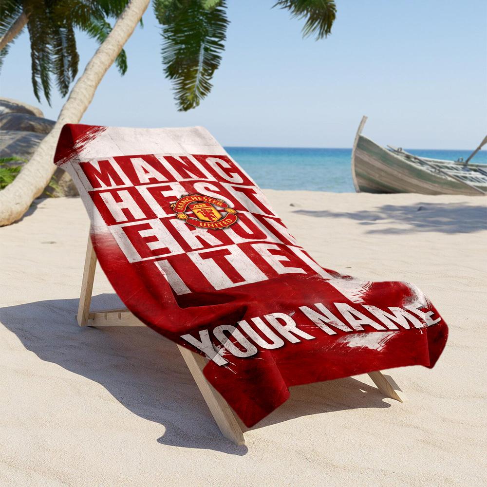 Manchester Personalized Text Beach Towel Super Soft & Absorbent Portable for SwimmingBeachCamping Travel Beach AccessoriesGym
