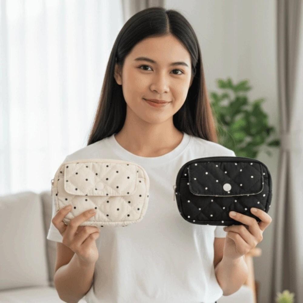 Polka Dot Tampon Storage Bag Large Capacity Pouches Bag Organizer Portable Cotton Coin Purse Daily