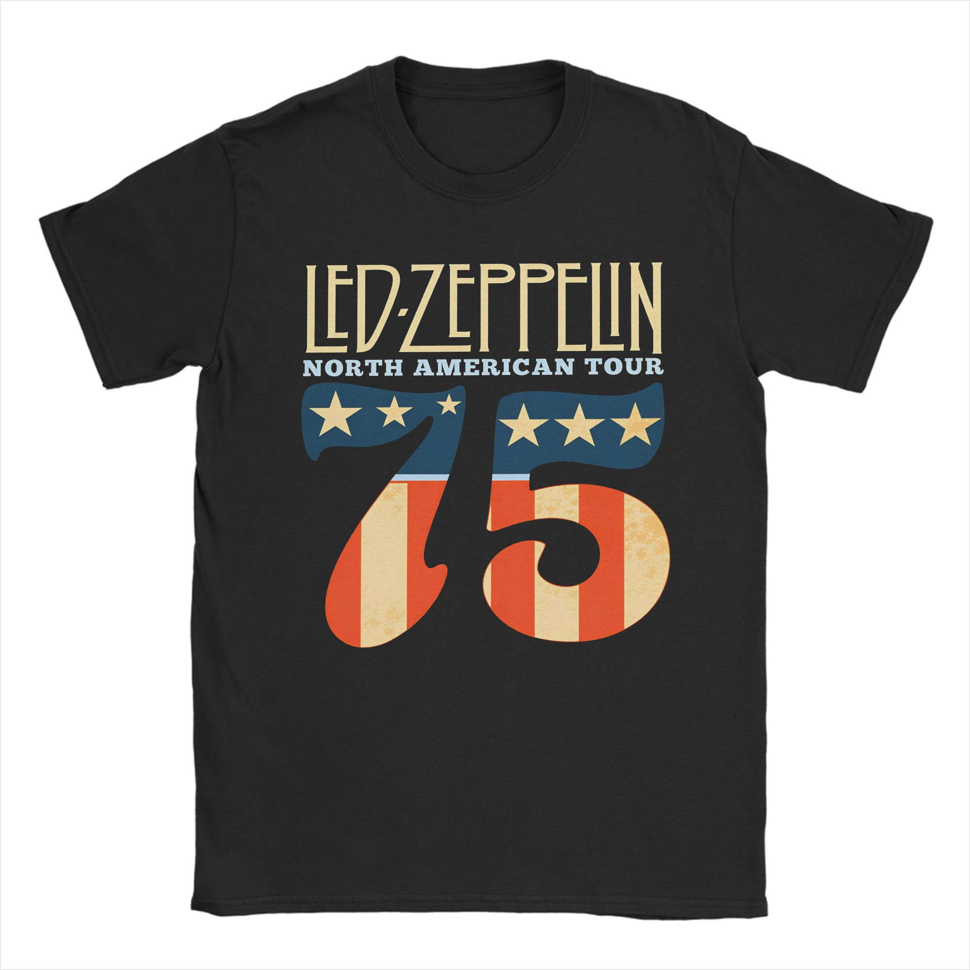 

Футболка Rock Band Led Zeppelin 75-летие Летние Футболки Мужские 100% Хлопок Круглый Вырез Топы Футболки С Коротким Рукавом Винтажная Футболка S