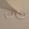 Vintage Silver Color Circle Charm Hoop Earrings for Women Jewelry Accessories