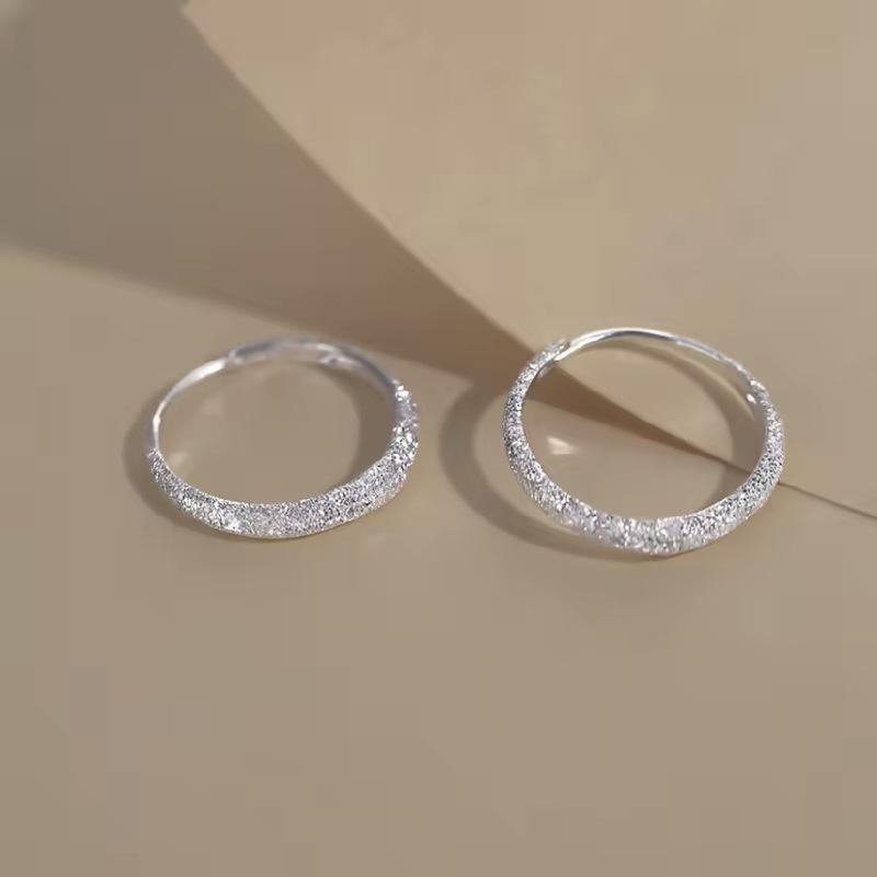 Vintage Silver Color Circle Charm Hoop Earrings for Women Jewelry Accessories