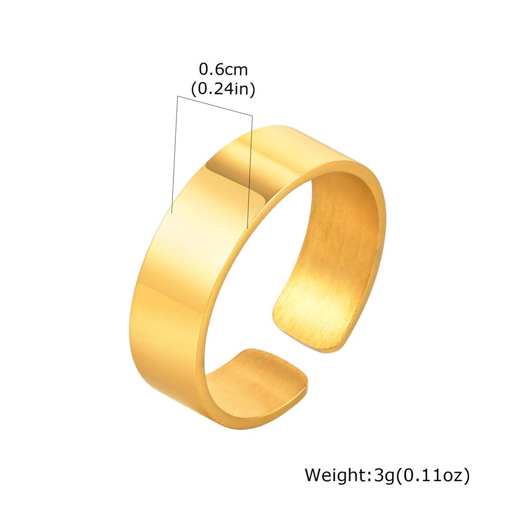 6/8/11,5MM Manschettenring für Männer Jungen,Wasserdichte Edelstahlringe Fingerband,Einfach Schlicht Klassisch Basic Punk Offener Ring