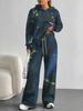 Gradual Change European And American Autumn And Winter Casual Long-Sleeved Suit Women'S Hooded Sweater Trousers Two-Piece Set