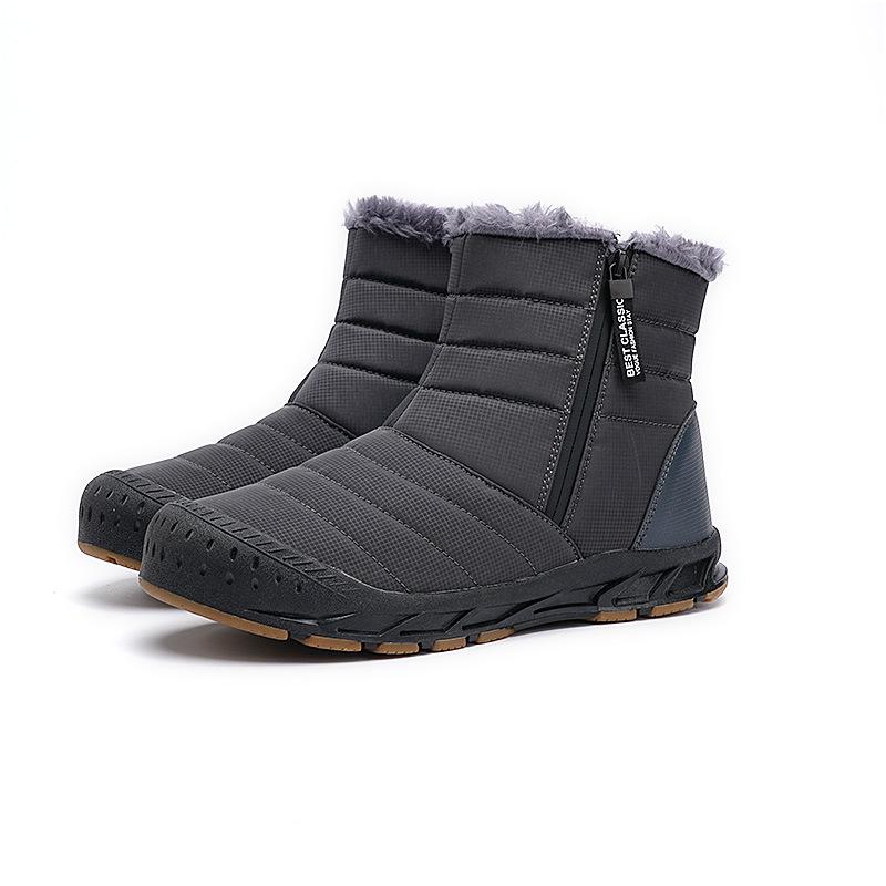 Unisex Mid-Top Waterproof Winter Snow Boots with Anti-Slip Sole and Plush Lining