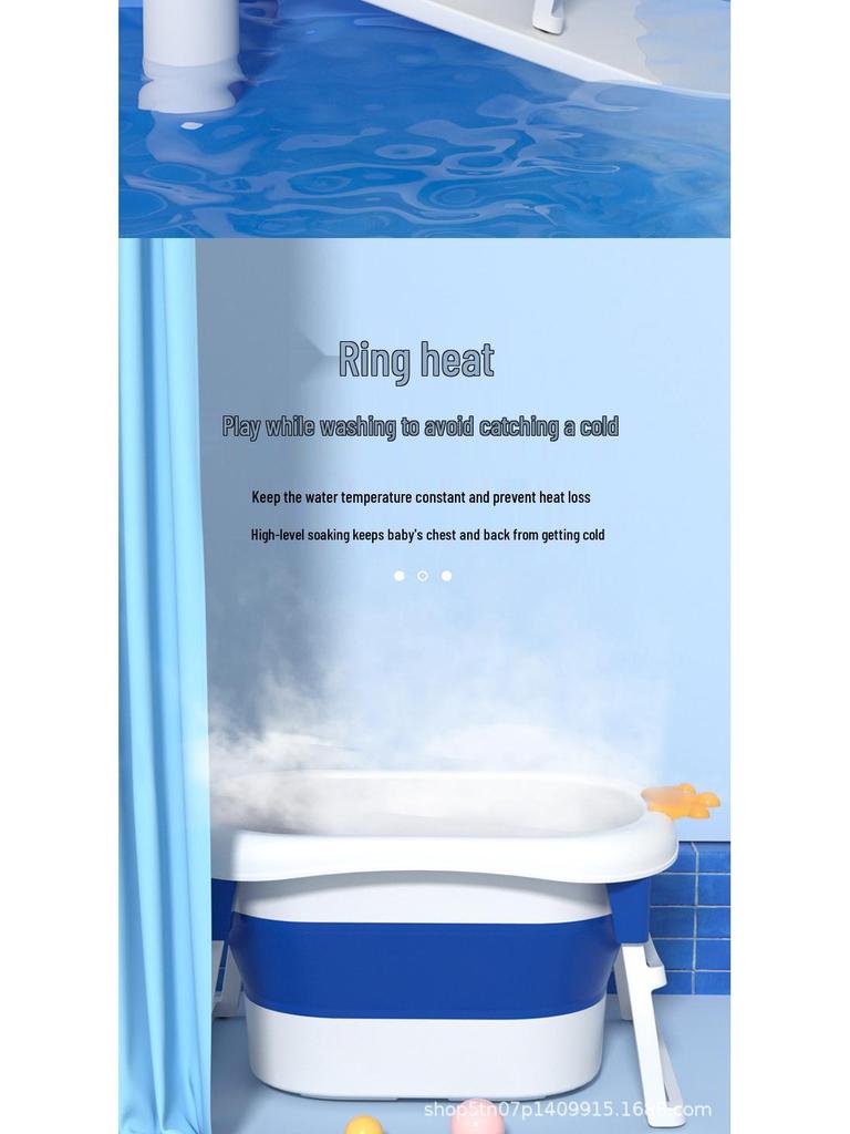 Children's Large Dual-Use Folding Bathtub - Crown Design for Sitting and Lying